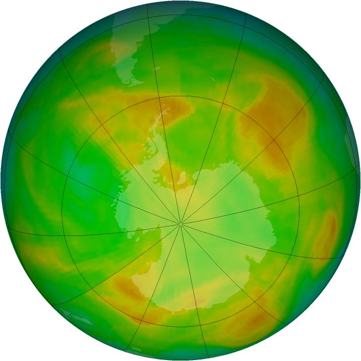 Antarctic ozone map for 05 December 1979